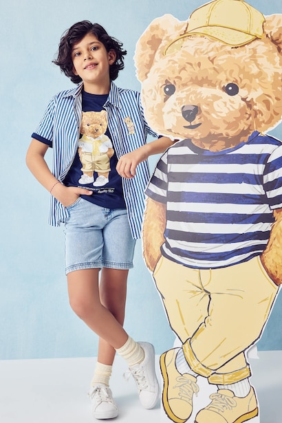 Short en jean Coupe régulière pour garçon