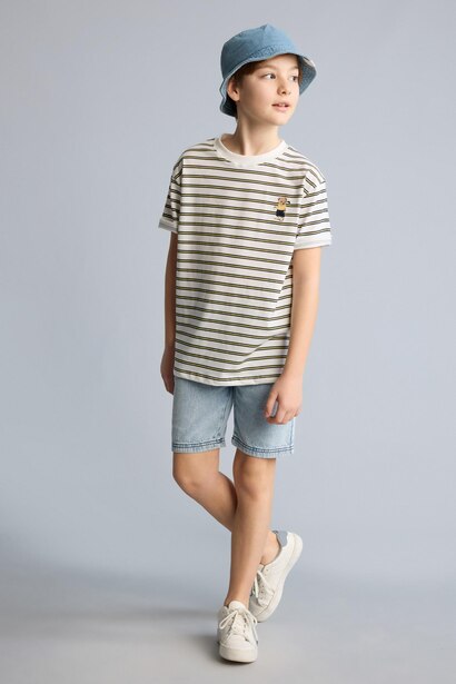 Short en jean Coupe régulière pour garçon