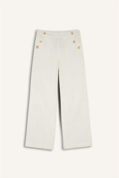 Straight Fit Gabardine Trousers