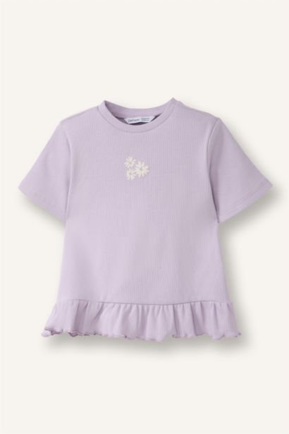 Çiçekli Fitilli Kaşkorse Tişört Kız Bebek