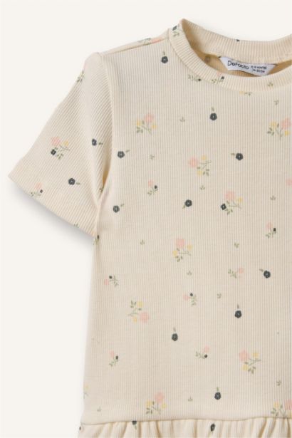 Çiçekli Fitilli Kaşkorse Tişört Kız Bebek