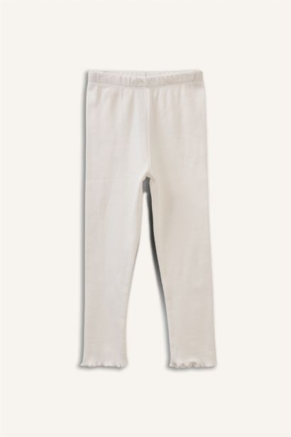 Leopar Desenli Fitilli Kaşkorse 2'li Tayt Kız Bebek