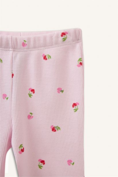 Meyve Baskılı Waffle Tayt Kız Bebek