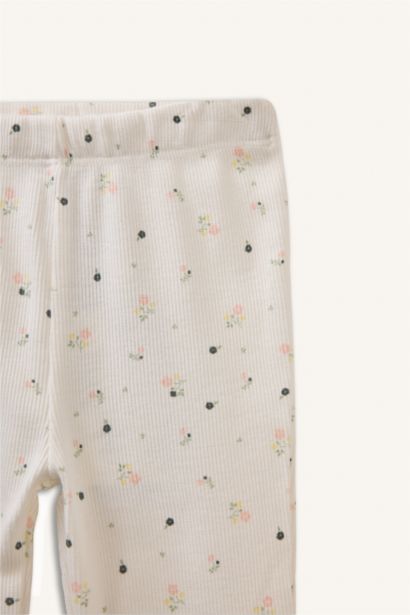 Çiçekli Fitilli Kaşkorse Tayt Kız Bebek