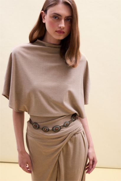 Slim Fit Crepe Short Sleeve T-Shirt