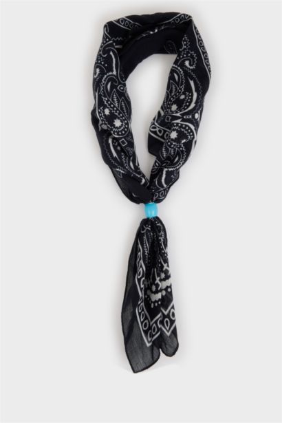 Woman Paisley Patterned Foulard