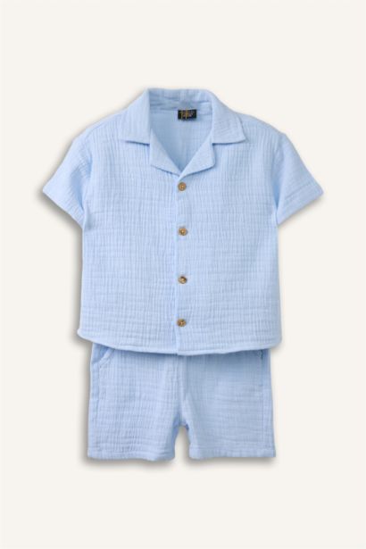 Müslin 2'li Takım Erkek Bebek