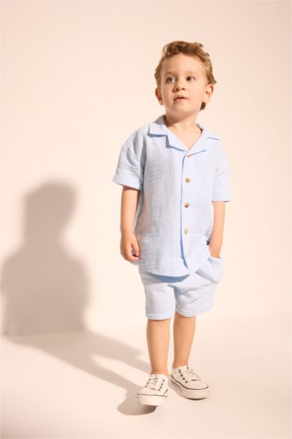 Ensemble 2 pièces en mousseline pour bébé garçon