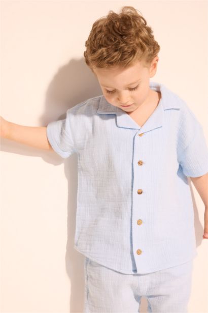 Ensemble 2 pièces en mousseline pour bébé garçon