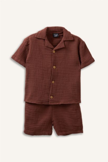 Müslin 2'li Takım Erkek Bebek