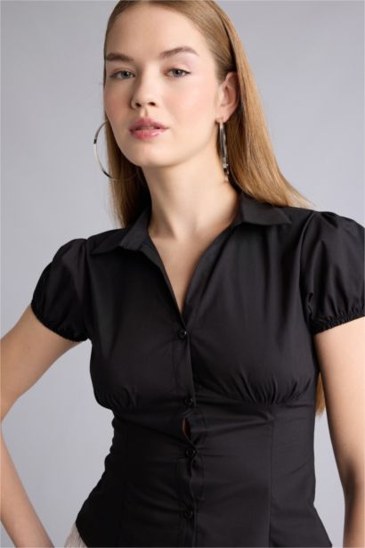 Fıtted  Kısa Kollu Gömlek