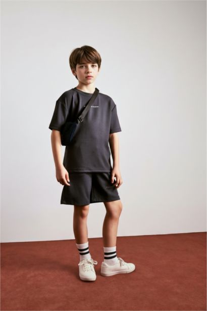 Oversize Fit Slogan Short Sleeve T-Shirt