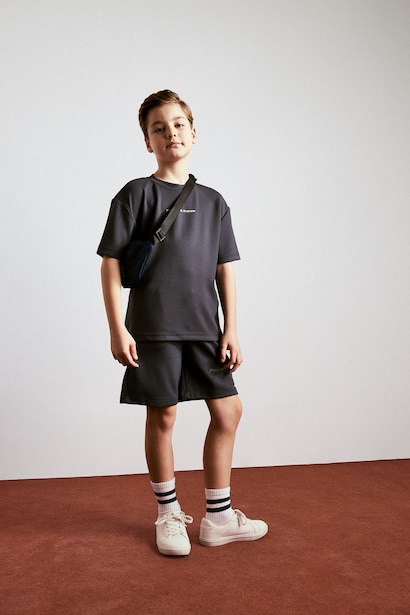 Boy Oversize Fit Slogan Short Sleeve T-Shirt