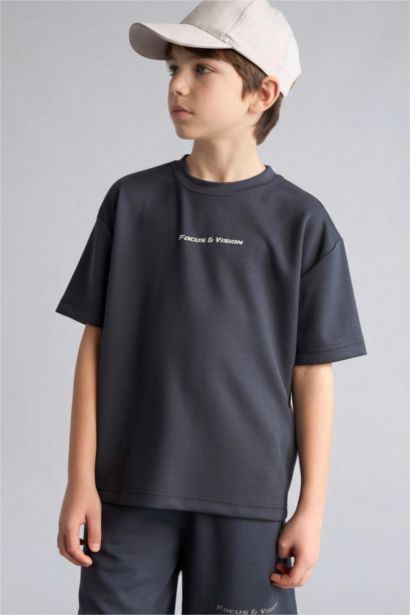 Oversize Fit Slogan Short Sleeve T-Shirt