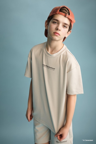 Boy Oversize Modal Crew Neck T-Shirt