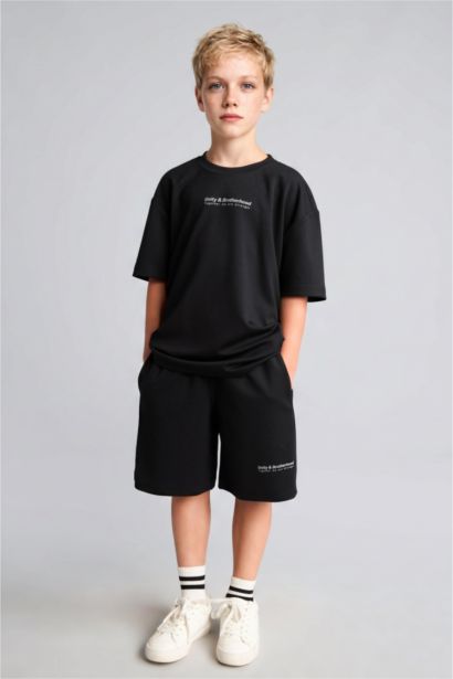 Oversize Fit Slogan Short Sleeve T-Shirt