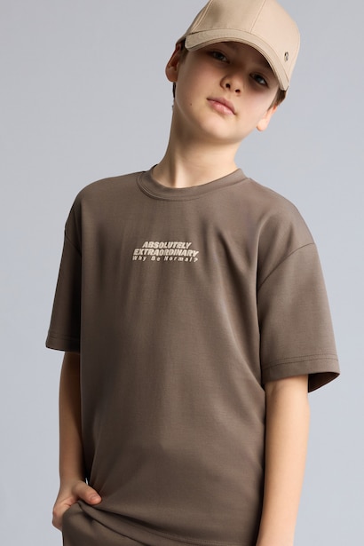 Boy Oversize Modal Crew Neck T-Shirt