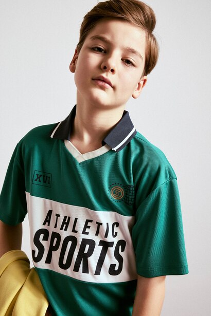 Boy Oversize Apache Collar Polo T-Shirt