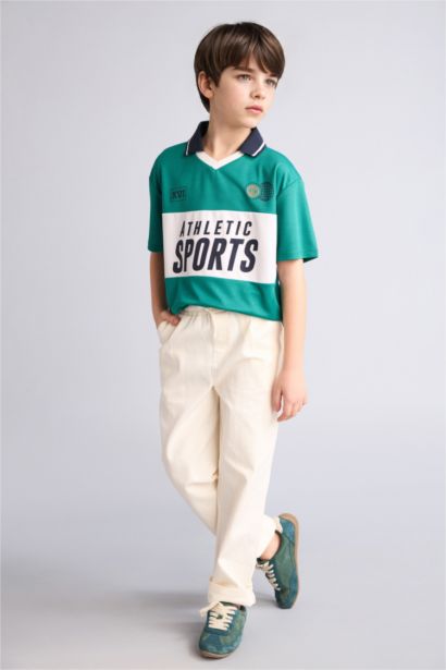 Oversize Fit Short Sleeve Polo T-Shirt