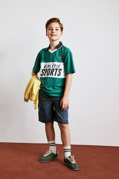Boy Oversize Apache Collar Polo T-Shirt