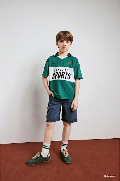Boy Oversize Apache Collar Polo T-Shirt