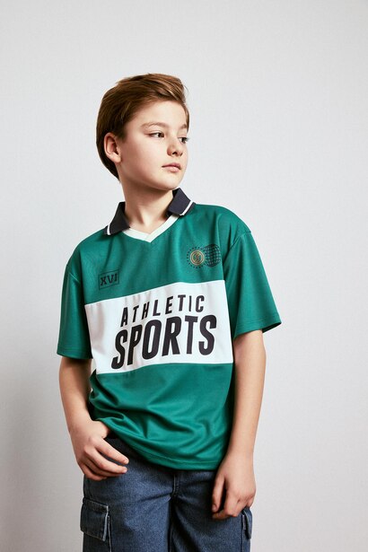 Boy Oversize Apache Collar Polo T-Shirt