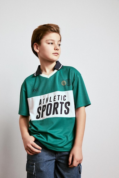 Boy Oversize Apache Collar Polo T-Shirt