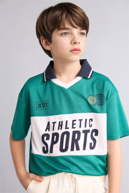 Oversize Fit Short Sleeve Polo T-Shirt