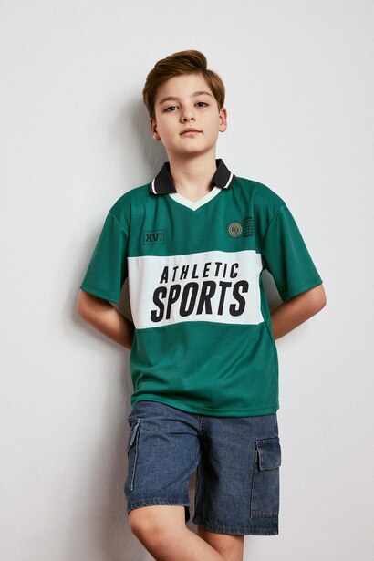 Boy Oversize Apache Collar Polo T-Shirt