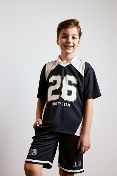 Boy Oversize Apache Collar Polo T-Shirt