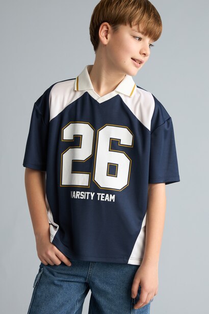 Boy Oversize Apache Collar Polo T-Shirt