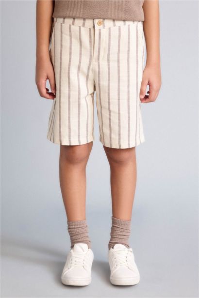 Dokulu Çizgili Şort Erkek Çocuk