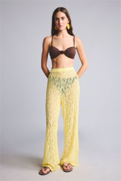 Regular Fit Tül Plaj Pantolonu