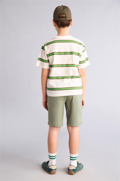 تيشيرت ولادي نص ردن مطبوع قصة عادية برقبة مستديرة