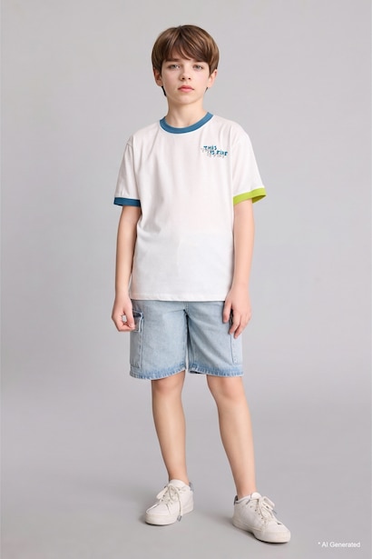 Boy New Regular Fit Crew Neck Printed T-Shirt