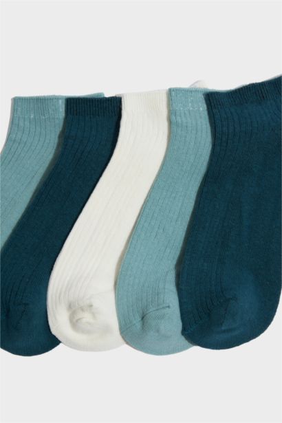 Rahat Lastikli 5'li Pamuklu Patik Çorap Kız Çocuk