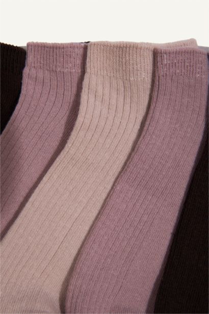 Rahat Lastikli 5'li Pamuklu Patik Çorap Kız Çocuk