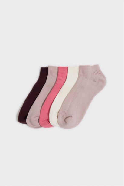 Rahat Lastikli 5'li Pamuklu Patik Çorap Kız Çocuk