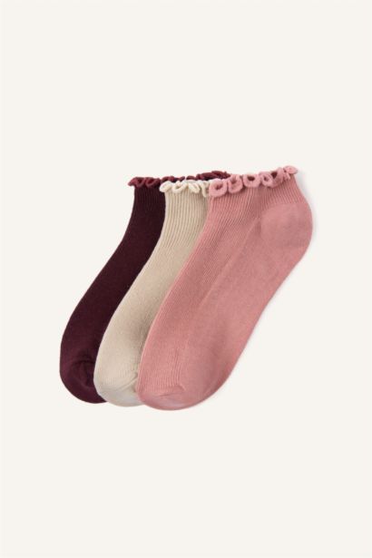 3'lü Pamuklu Patik Çorap Kız Çocuk