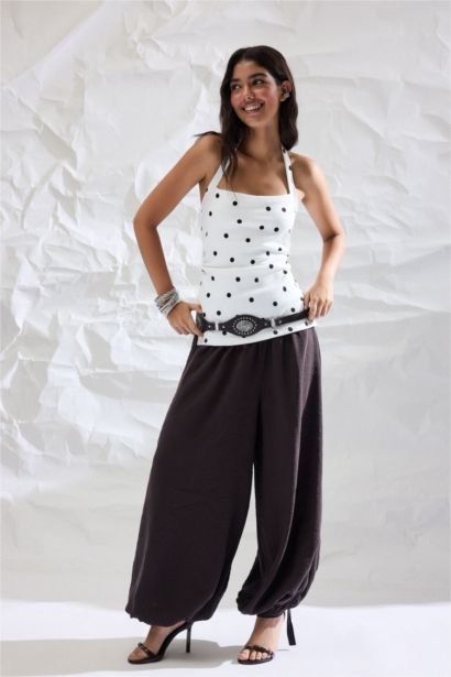 Elastic Band Balloon Fit Trousers