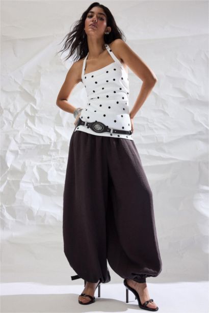 Elastic Band Balloon Fit Trousers