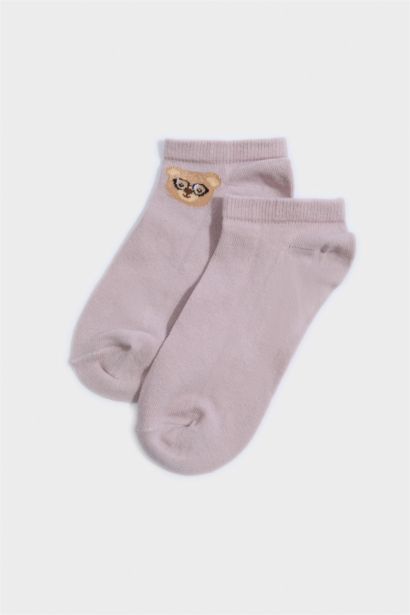 Kadın Desenli 5'li Pamuklu Patik Çorap