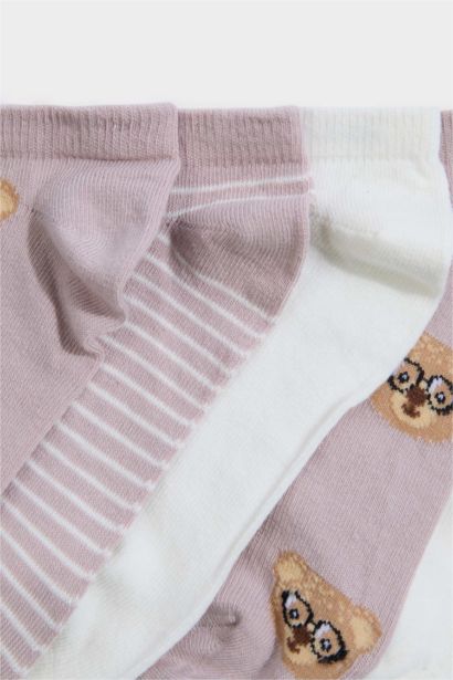 Kadın Desenli 5'li Pamuklu Patik Çorap