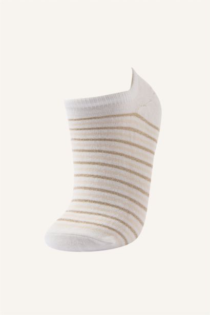 Kadın Simli Parıltılı 5'li Pamuklu Sneaker Çorap