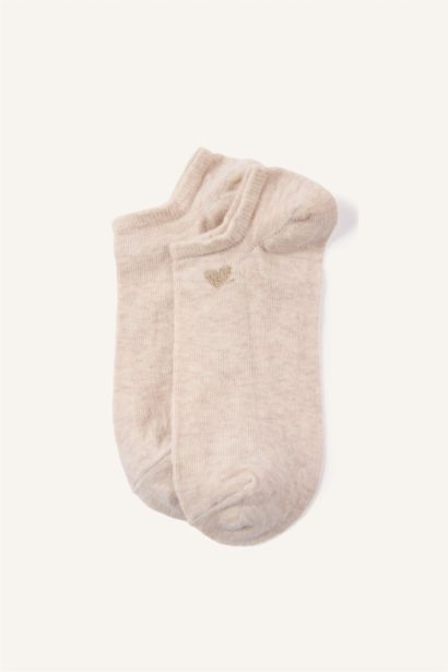 Kadın Simli Parıltılı 5'li Pamuklu Sneaker Çorap