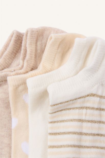 Kadın Simli Parıltılı 5'li Pamuklu Sneaker Çorap