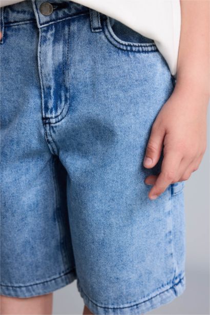 Regular Fit Pamuklu Jean Şort Erkek Çocuk