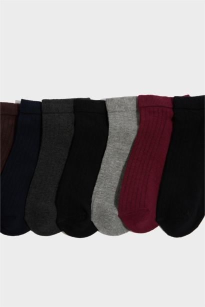 Erkek 7'li Pamuklu Patik Çorap