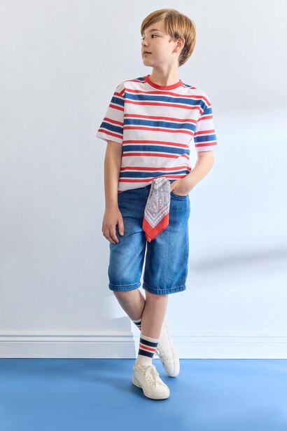 Short en jean Coupe régulière pour garçon