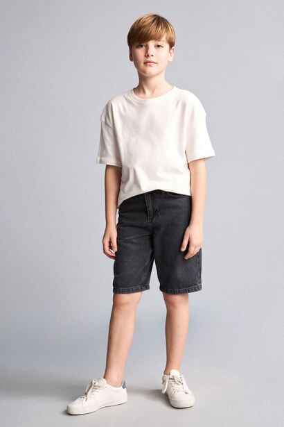Short en jean Coupe régulière pour garçon